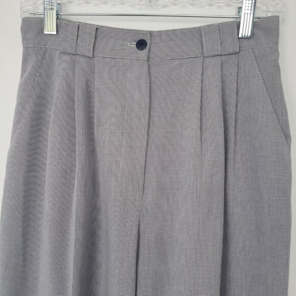 Vintage Smart Pants Black & White Houndstooth Pleated Trousers Made in USA - Picture 3 of 10